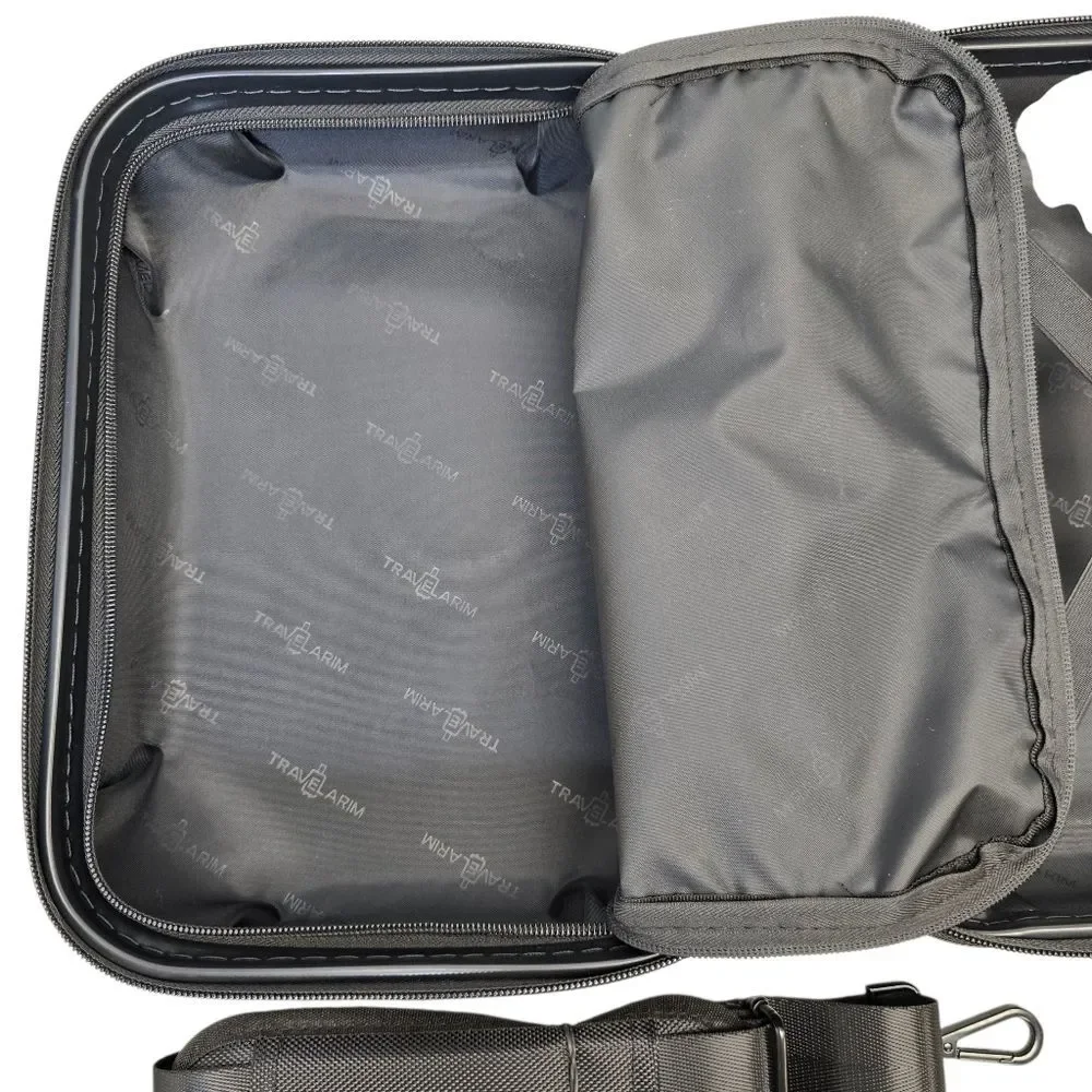 Travelarim Travel Heavy Duty Cosmetic Black Carry Case Zip Shoulder Strap